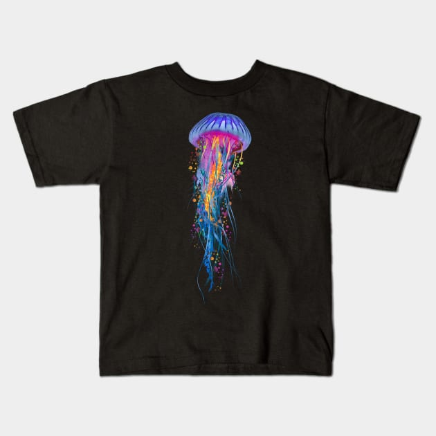 Jellyfish Double Blue Kids T-Shirt by DavidLoblaw